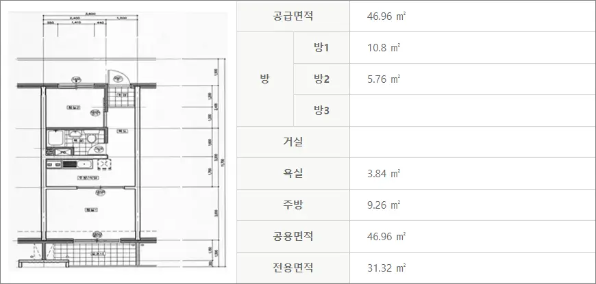 광주하남1 영구임대주택 평면도 31형 광주하남1 영구임대주택 평면도 31형
